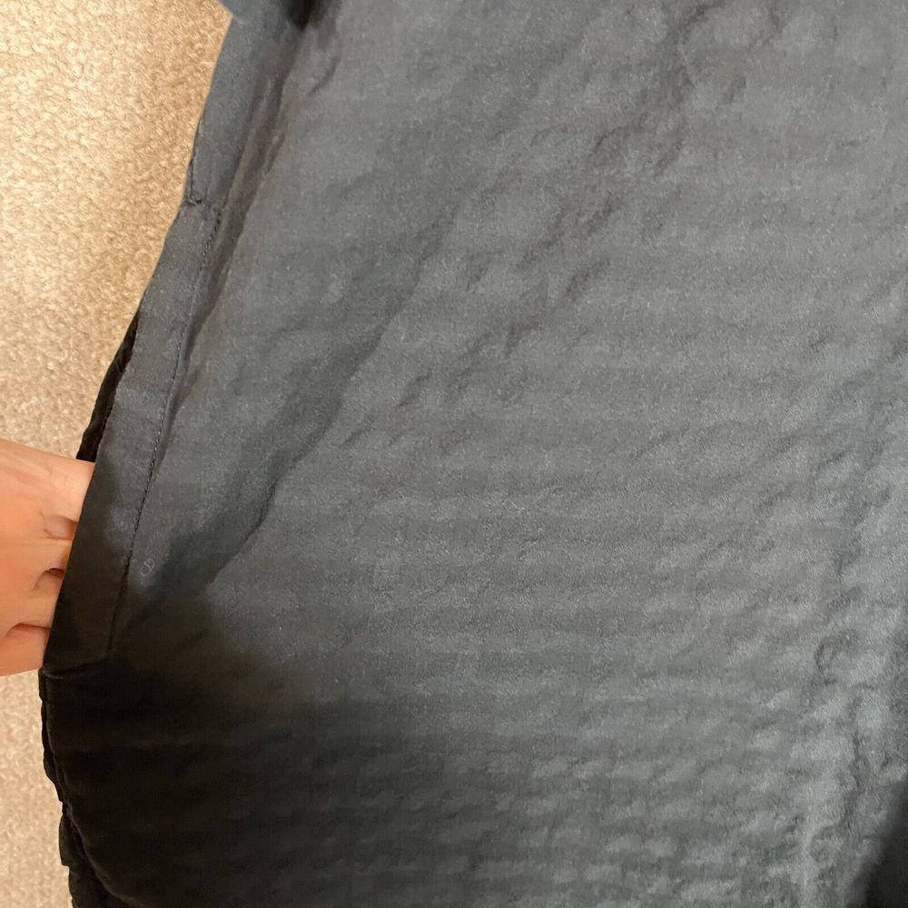 Everlane The Caftan Dress Size Medium M Black Organic Cotton Textured Oversized - Picture 9 of 11